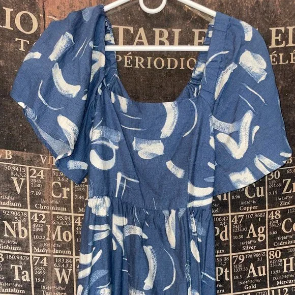 A NEW DAY BACKLESS DRESS SIZE XS BLUE AND WHITE - Picture 4 of 5